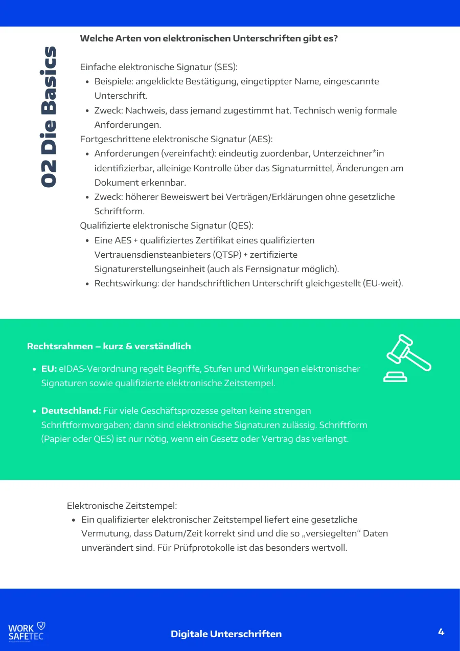 Seite 4 des Whitepapers: Arten elektronischer Signaturen