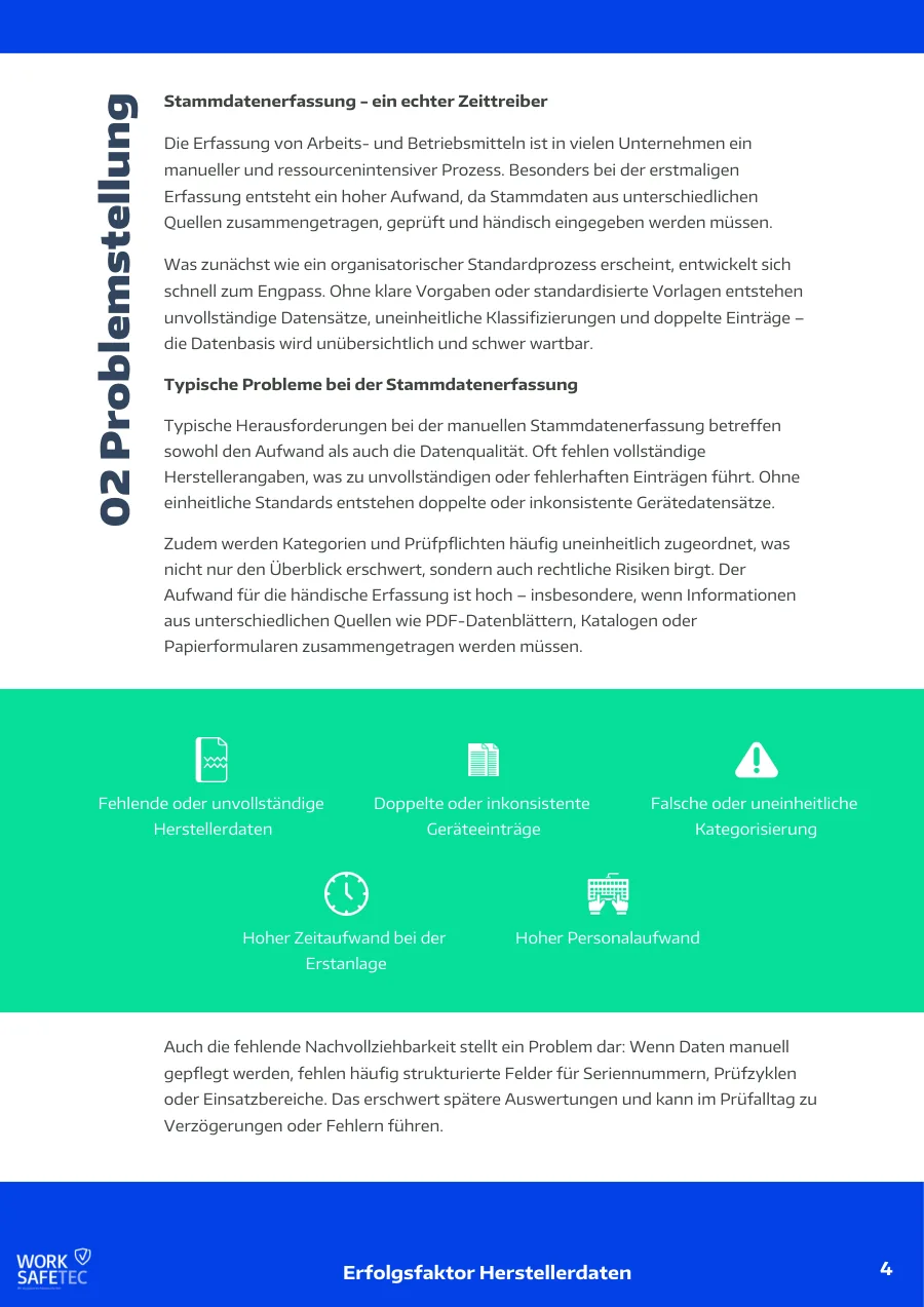 Seite 4 des Whitepapers: Typische Probleme der Stammdatenerfassung