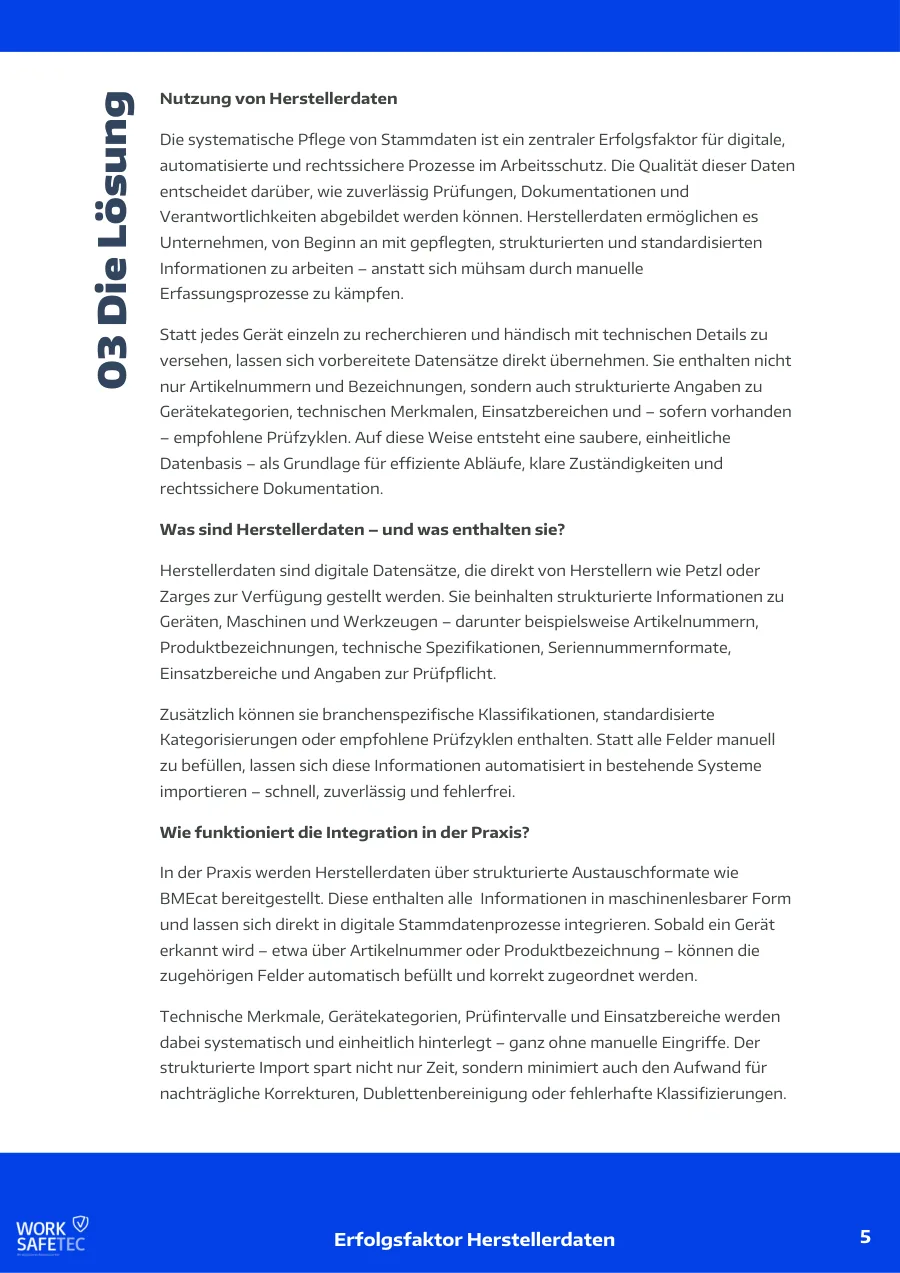 Seite 5 des Whitepapers: Was Herstellerdaten enthalten